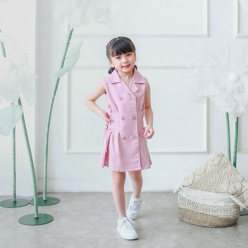 CELVEkids - Elleanor Dress Anak Perempuan Korean style semiwool usia 1-6th