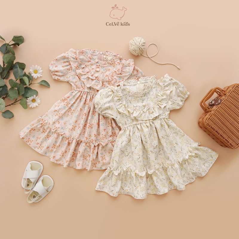 Celvekids - Cassandra Dress Anak Perempuan Korean Style Bahan Crinkle Viscose Motif Usia 1-6th