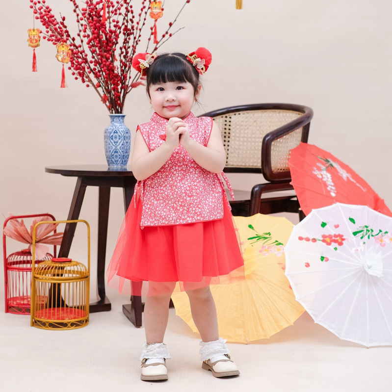 CELVEkids - Chao Xing Dress CNY Rok Anak Perempuan Korean style Bahan cotton usia 1-6th