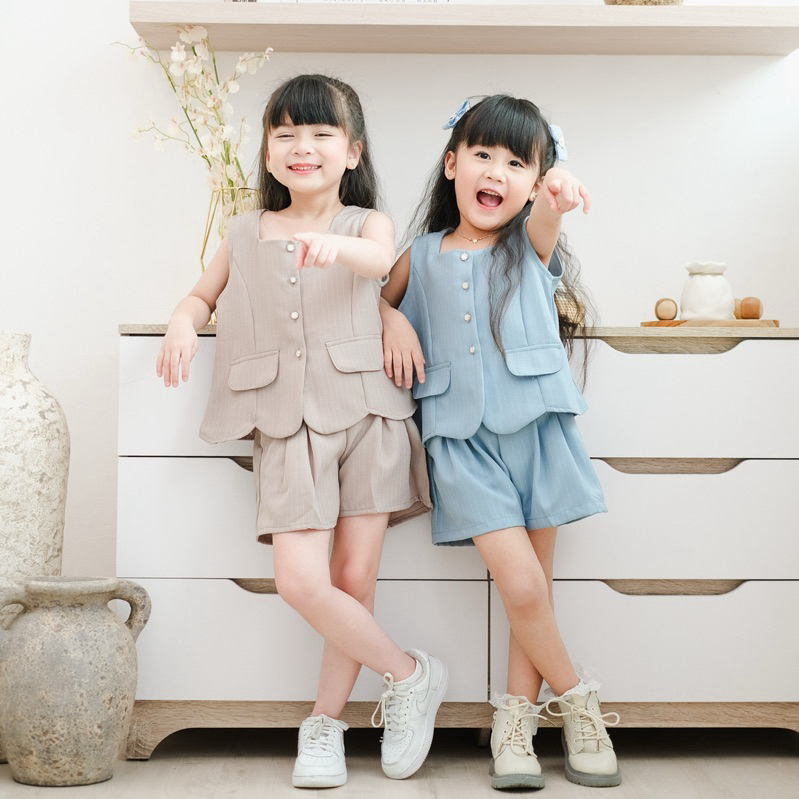 CELVEkids - Stelan Elise Set Baju celana Anak Perempuan Korean style semiwool usia 1-6th