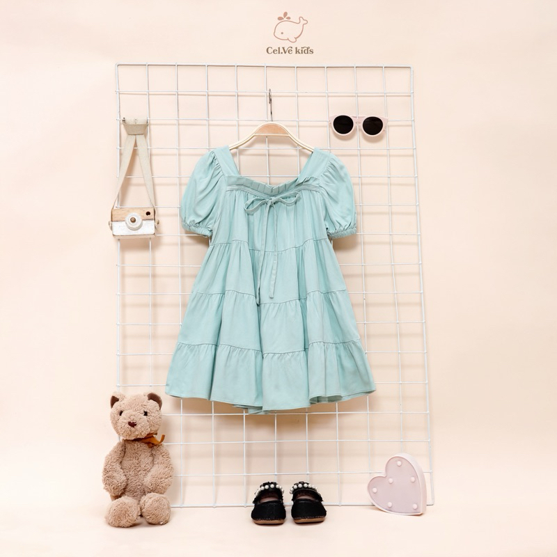 CELVEkids - Naomi Dress Baju Rok Anak Perempuan Korean style Bahan Twill Rayon usia 1-6th