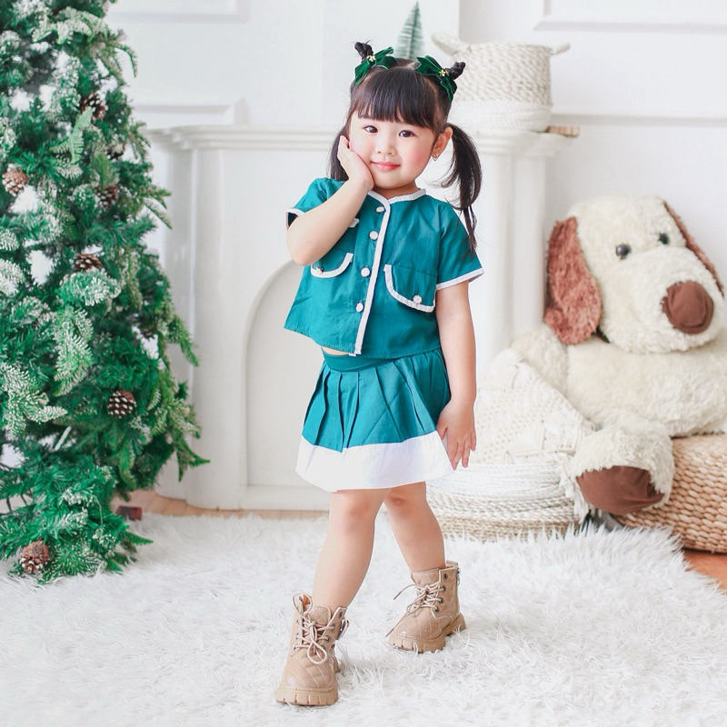 CELVEkids - Stelan Alecia Set Baju celana Anak Perempuan Korean style Bahan cotton usia 1-6tha