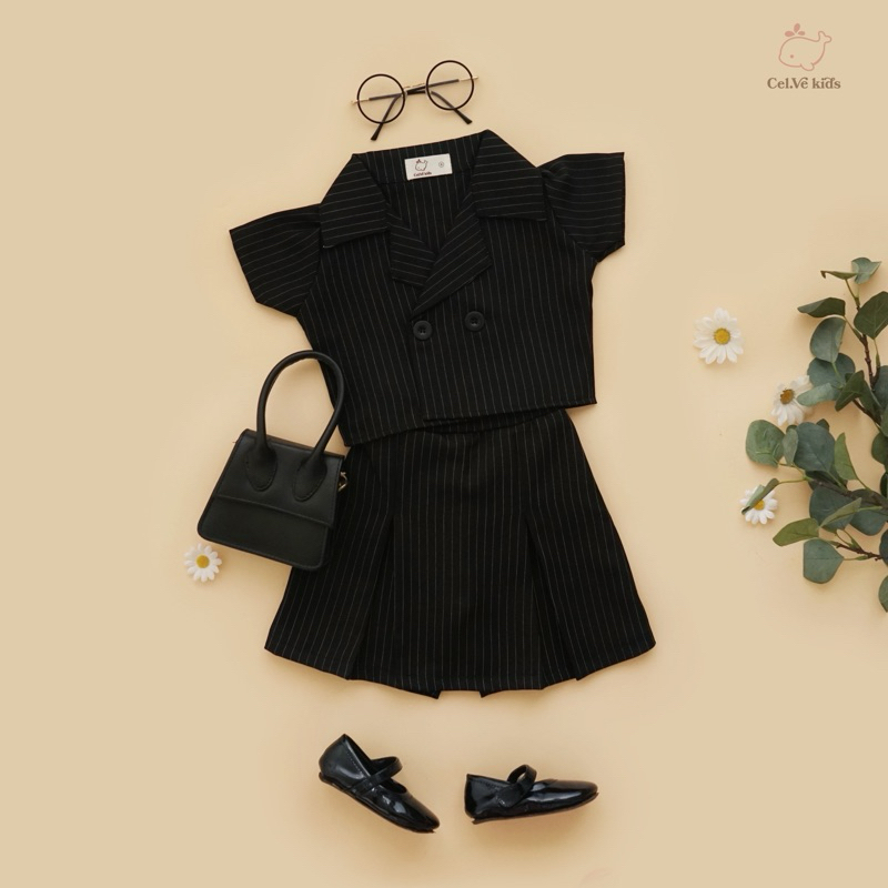 Celvekids - Stelan Lillian Set Baju Celana Anak Perempuan Korean Style Semiwool Usia 1-6th