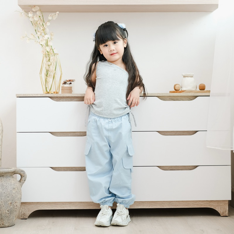 Celvekids - Top Elsa Atasan One Shoulder Anak Perempuan Korean Style Bahan Knit Usia 1-6th+