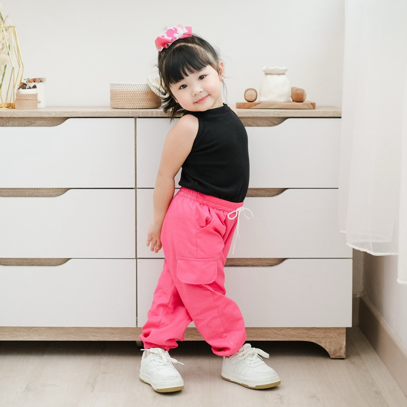 CELVEkids - Pants Isabel Celana Jogger Anak Perempuan Korean style Bahan Katun twill usia 1-6th