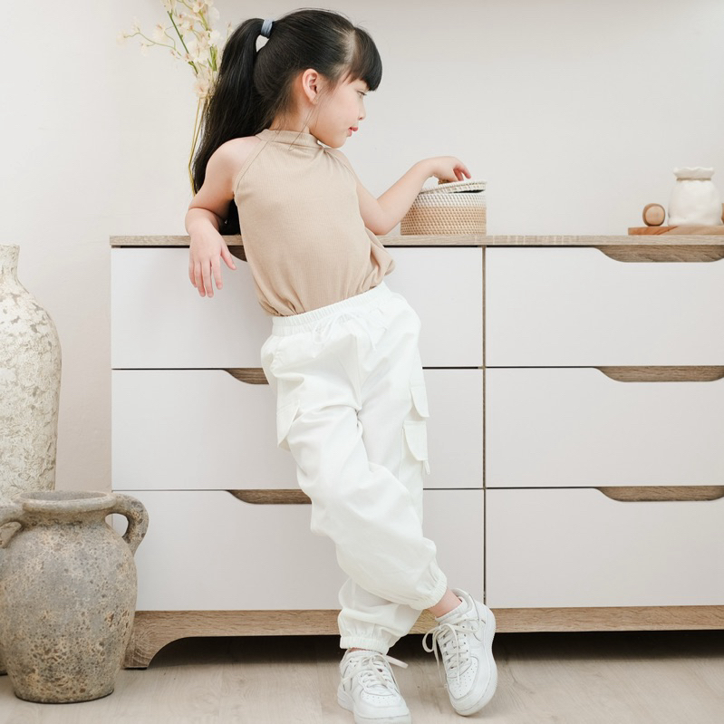 CELVEkids - Pants Isabel Celana Jogger Anak Perempuan Korean style Bahan Katun twill usia 1-6th