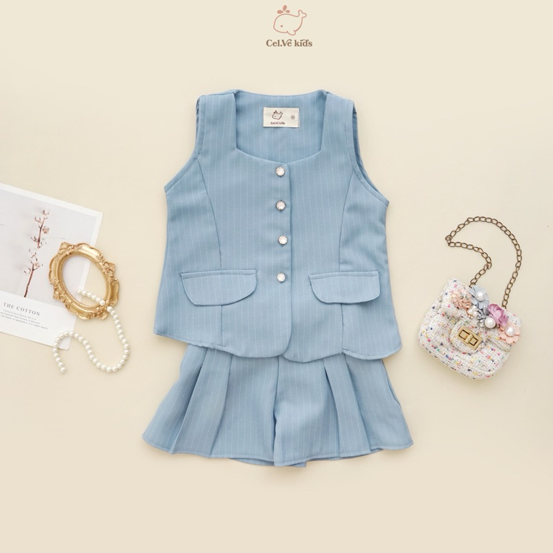 CELVEkids - Stelan Elise Set Baju celana Anak Perempuan Korean style semiwool usia 1-6th