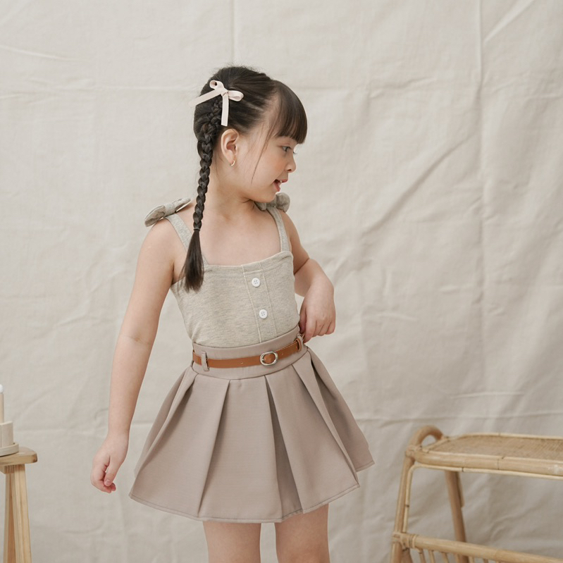 CELVEkids - Top Jennie Atasan One Shoulder Anak Perempuan Korean style Bahan knit usia 1-6th+