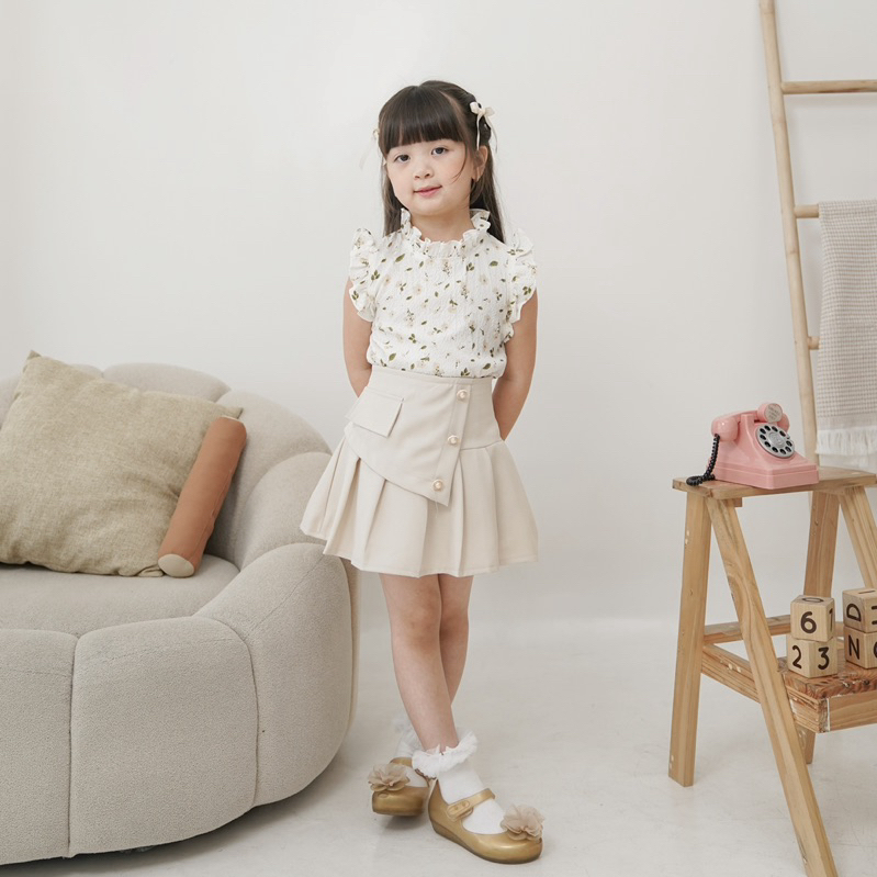 CELVEkids - Top Peony Atasan Anak Perempuan Korean style Bahan crinkle viscose usia 1-6th+