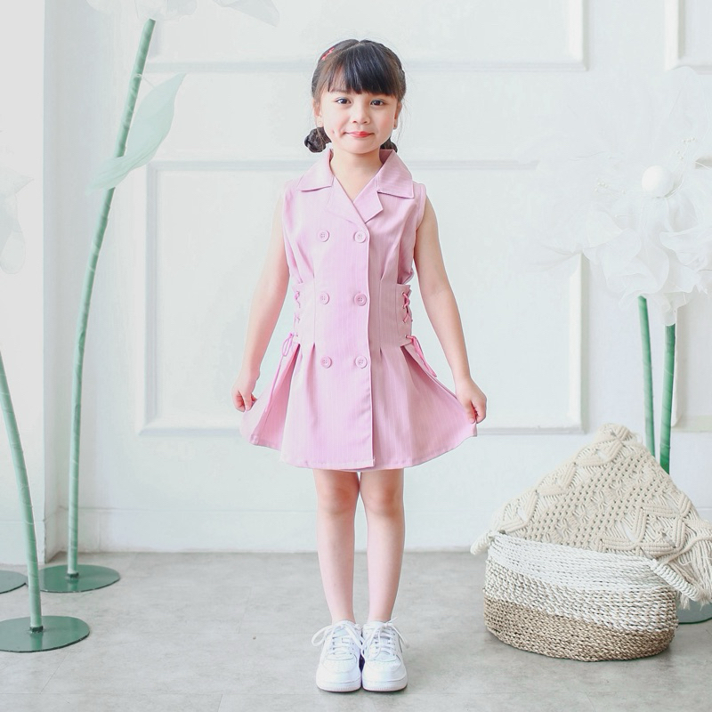 CELVEkids - Elleanor Dress Anak Perempuan Korean style semiwool usia 1-6th