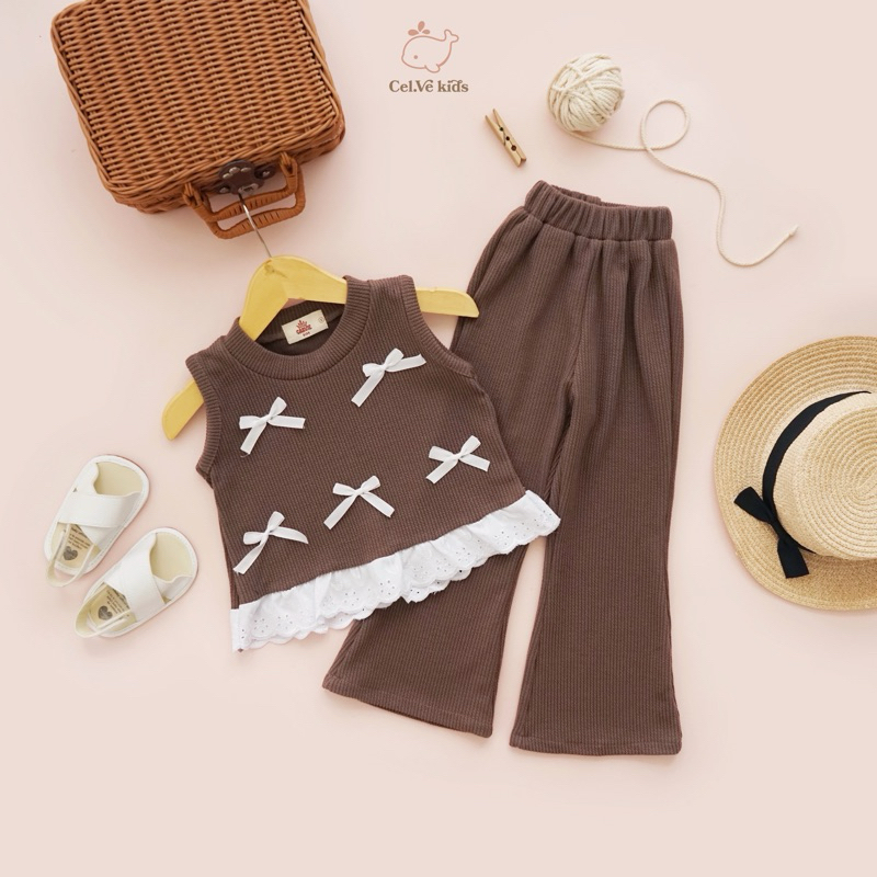 CELVEkids - Stelan Claire Set Baju celana Anak Perempuan Korean style Bahan knit usia 1-6th