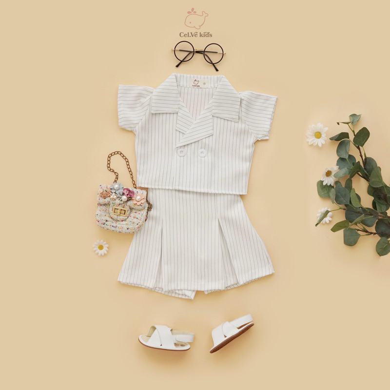 Celvekids - Stelan Lillian Set Baju Celana Anak Perempuan Korean Style Semiwool Usia 1-6th