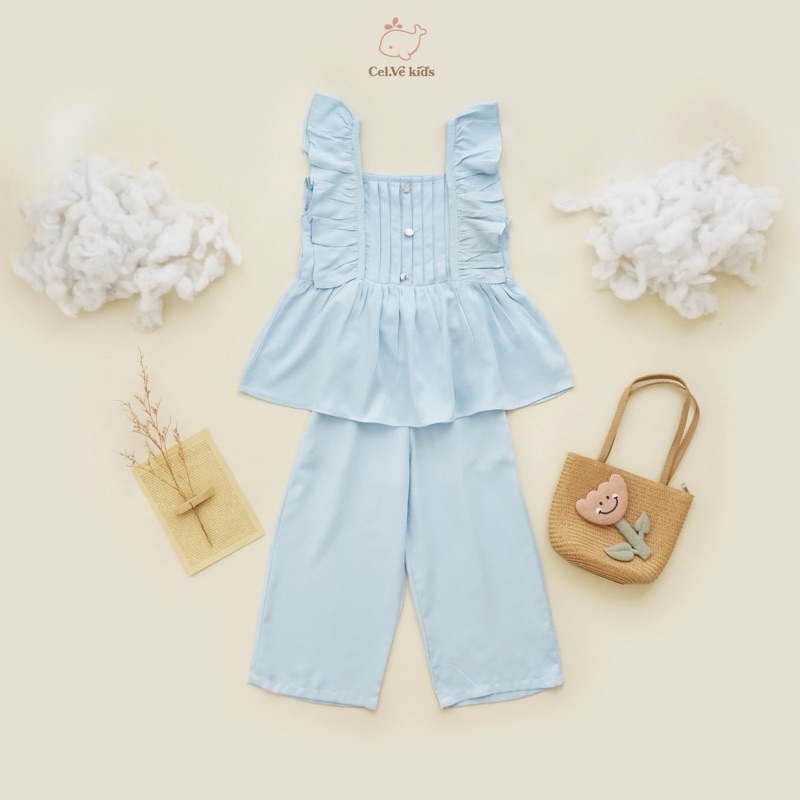 CELVEkids - Stelan Emma Set Baju Rok Anak Perempuan Korean style Bahan rayon twill usia 1-6th