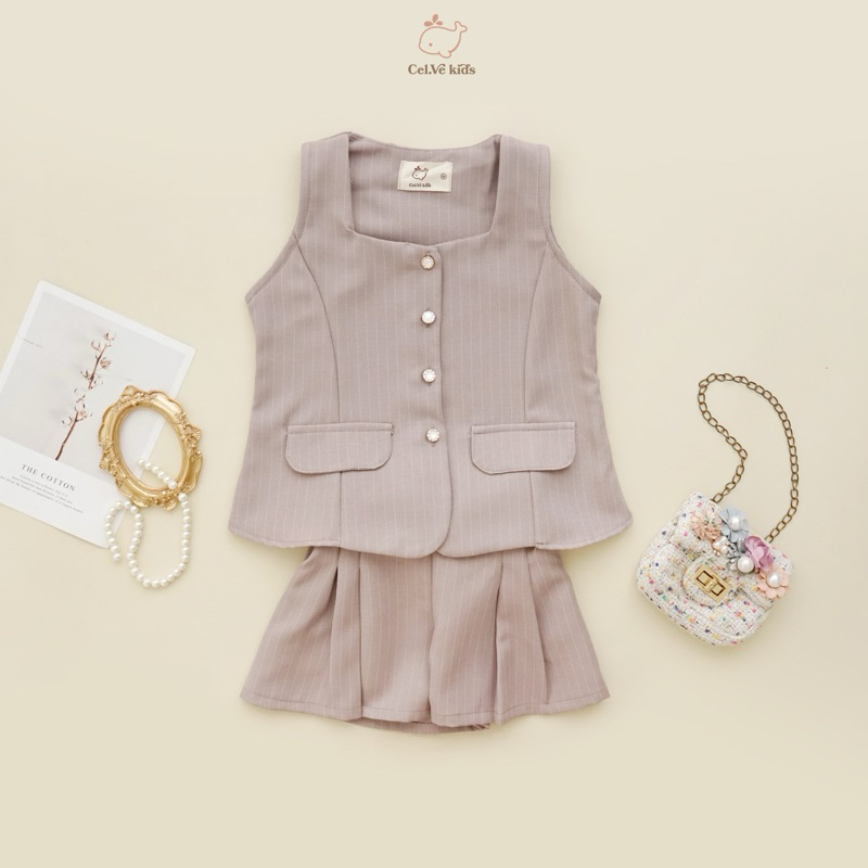 CELVEkids - Stelan Elise Set Baju celana Anak Perempuan Korean style semiwool usia 1-6th