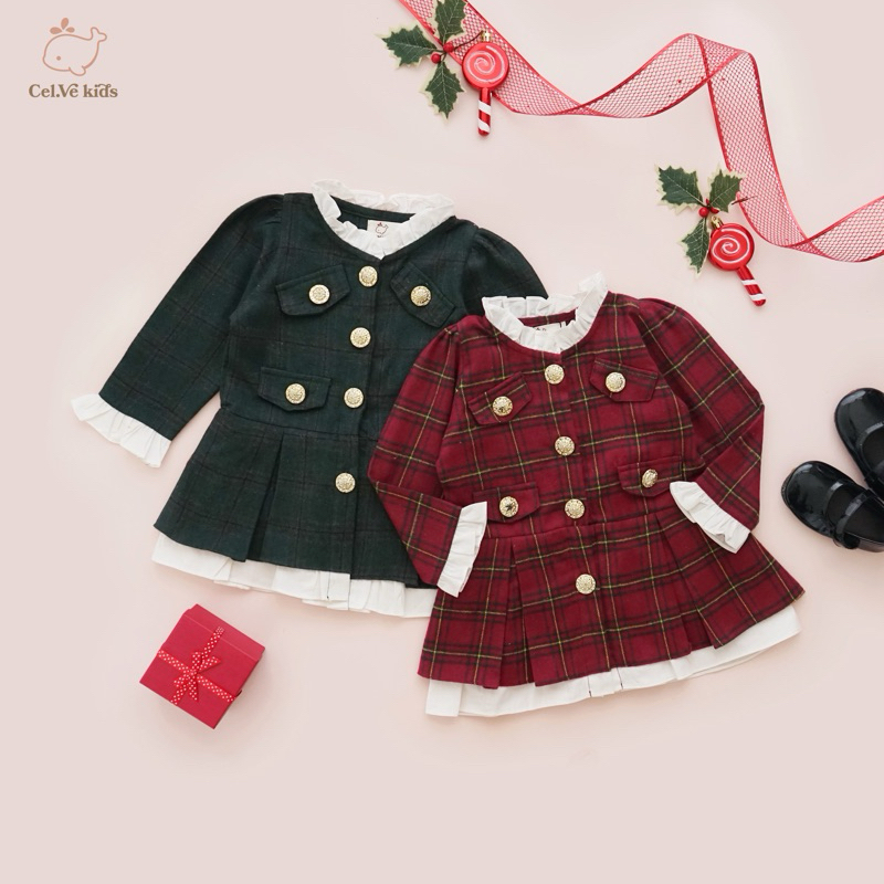 CELVEkids - Ferris Dress Baju Rok Anak Perempuan Korean style Bahan flanel usia 1-6th