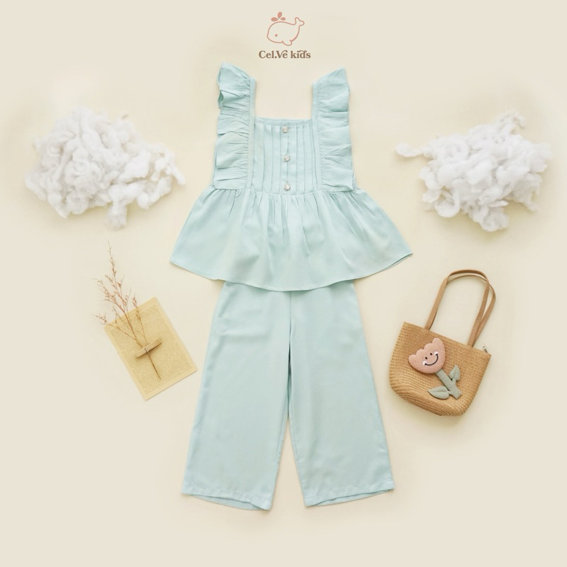 CELVEkids - Stelan Emma Set Baju Rok Anak Perempuan Korean style Bahan rayon twill usia 1-6th