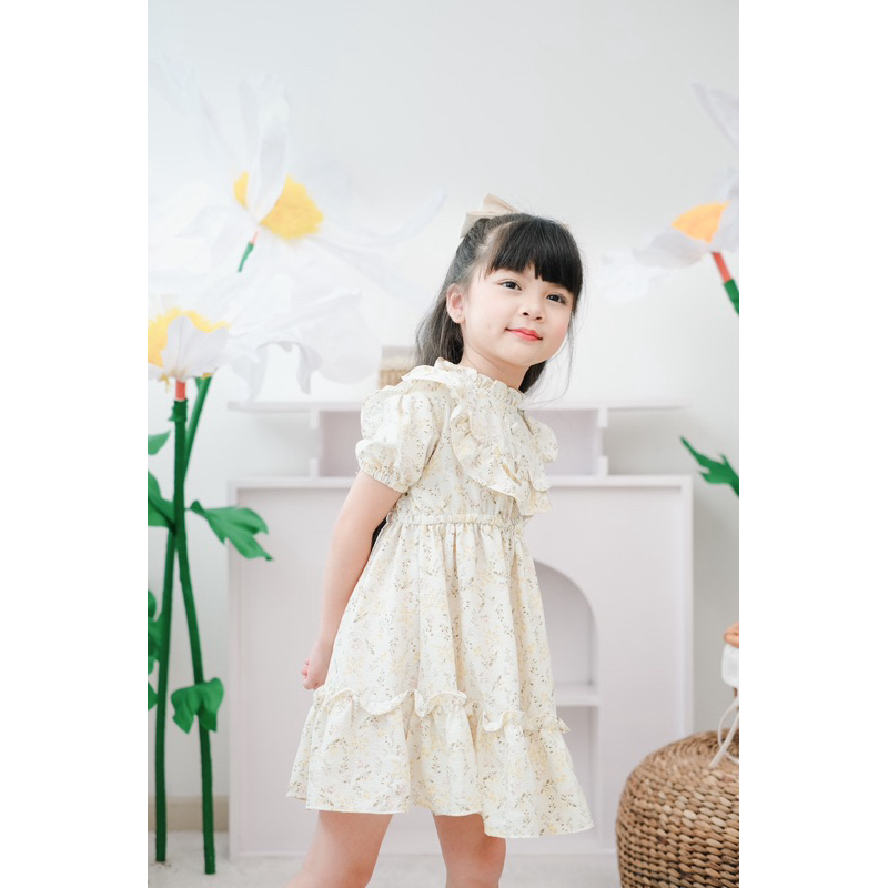 Celvekids - Cassandra Dress Anak Perempuan Korean Style Bahan Crinkle Viscose Motif Usia 1-6th