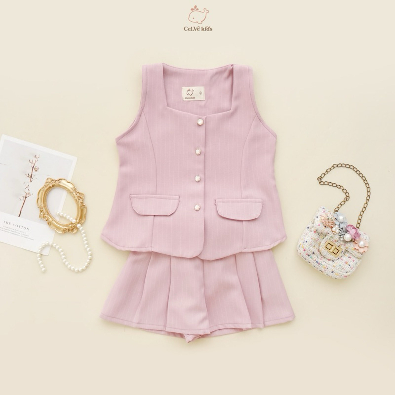 CELVEkids - Stelan Elise Set Baju celana Anak Perempuan Korean style semiwool usia 1-6th