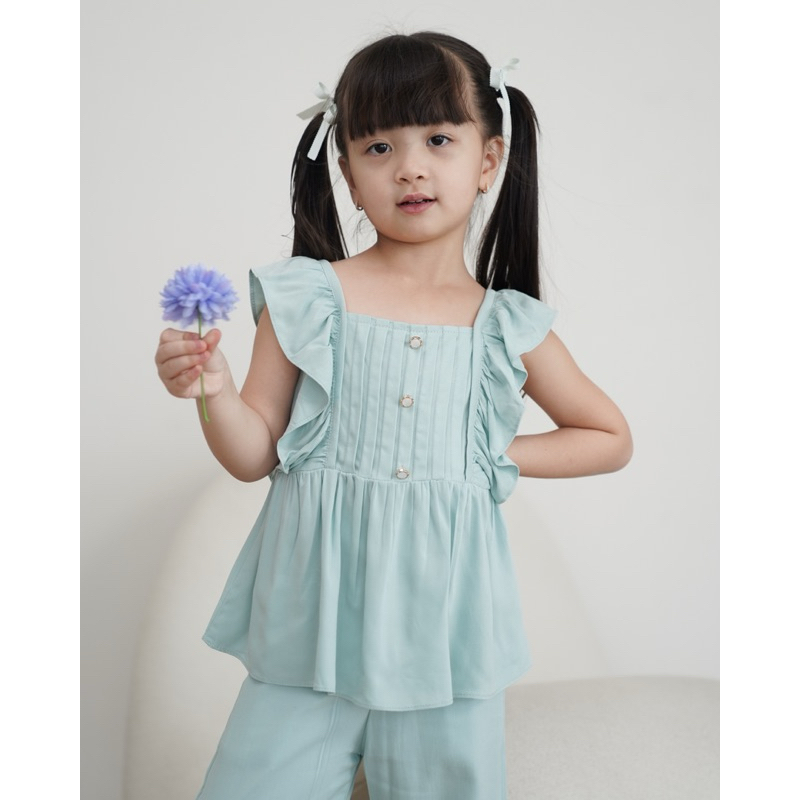 CELVEkids - Stelan Emma Set Baju Rok Anak Perempuan Korean style Bahan rayon twill usia 1-6th