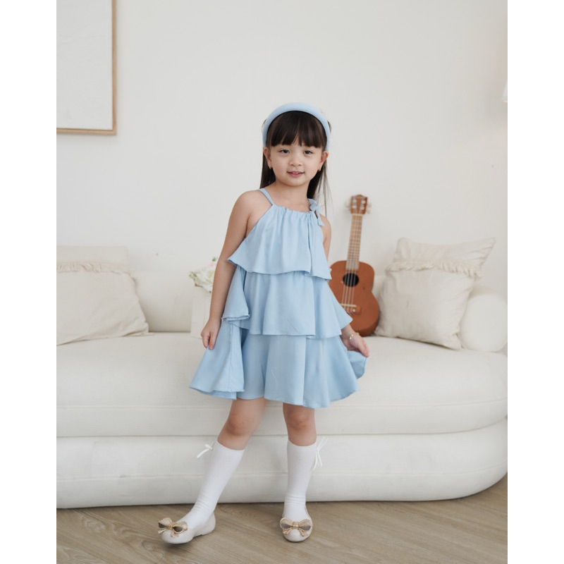 CELVEkids - Riley Dress Baju Rok Anak Perempuan Korean style Bahan Twill Rayon usia 1-6th