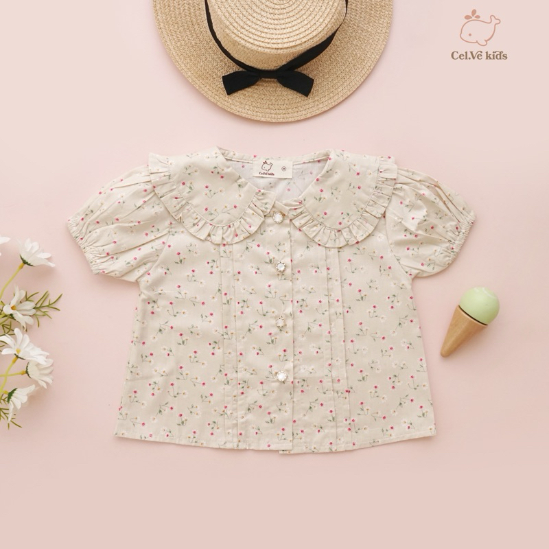 CELVEkids - Fiona Atasan Anak Perempuan Korean style Bahan Katun Jepang usia 1-6th
