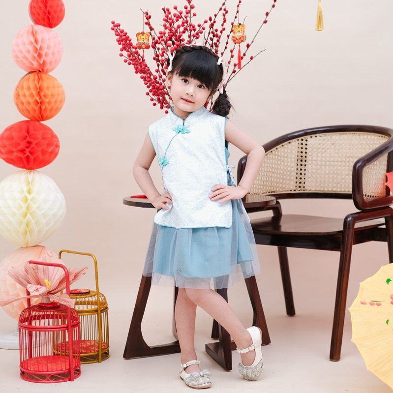 CELVEkids - Chao Xing Dress CNY Rok Anak Perempuan Korean style Bahan cotton usia 1-6th