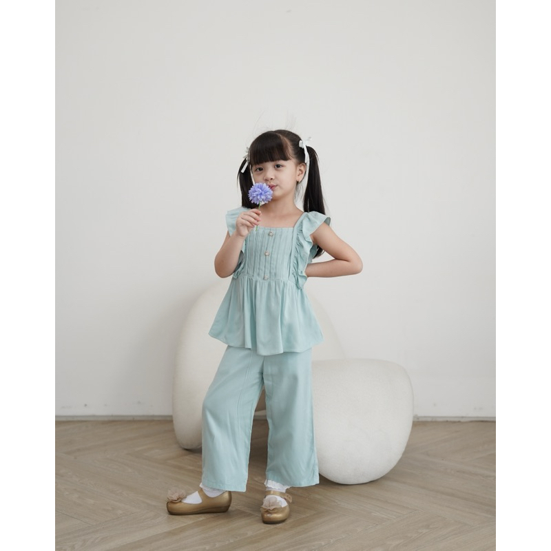 CELVEkids - Stelan Emma Set Baju Rok Anak Perempuan Korean style Bahan rayon twill usia 1-6th
