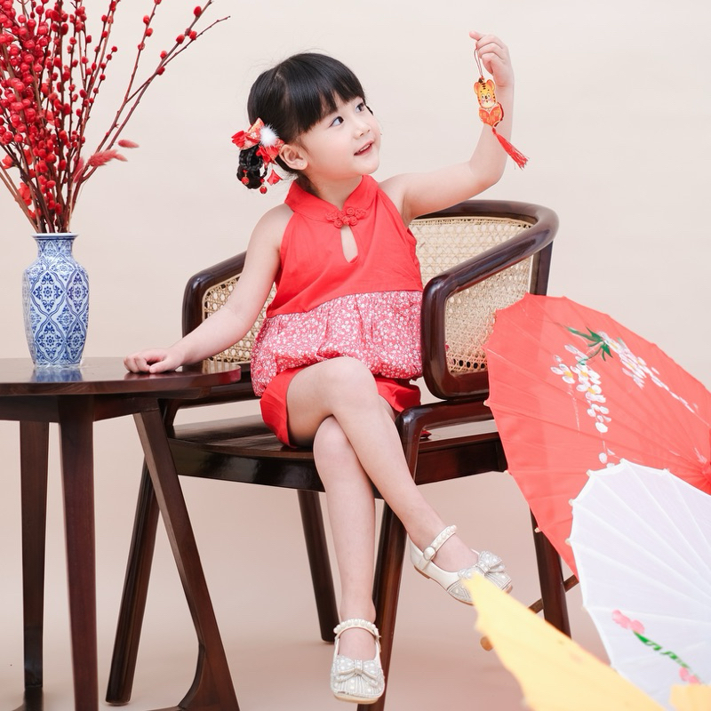 CELVEkids - Stelan Shu Ye set CNY Celana Anak Perempuan Korean style Bahan cotton usia 1-6th
