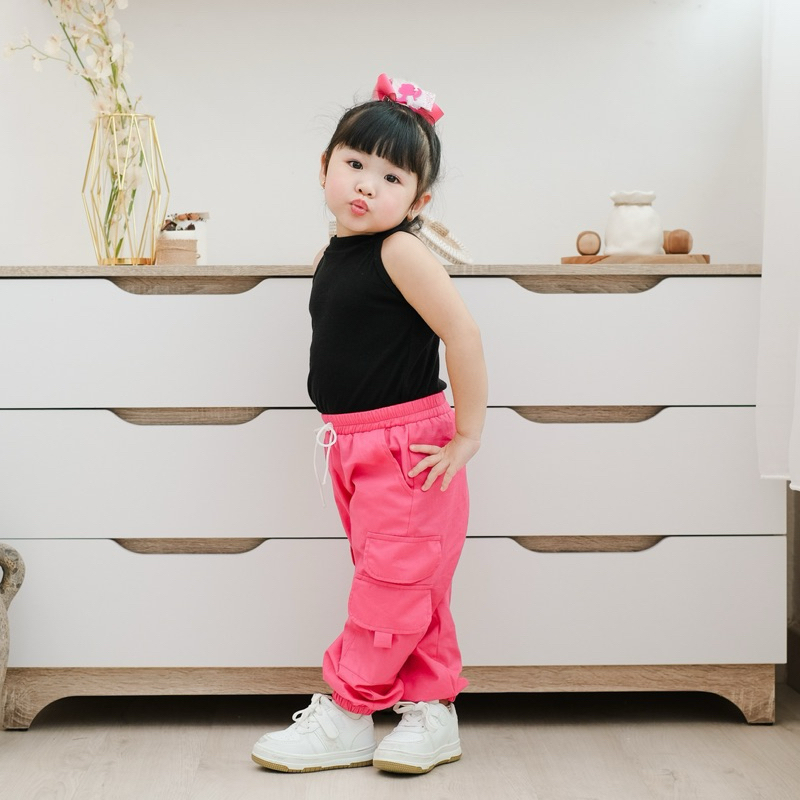 CELVEkids - Pants Isabel Celana Jogger Anak Perempuan Korean style Bahan Katun twill usia 1-6th
