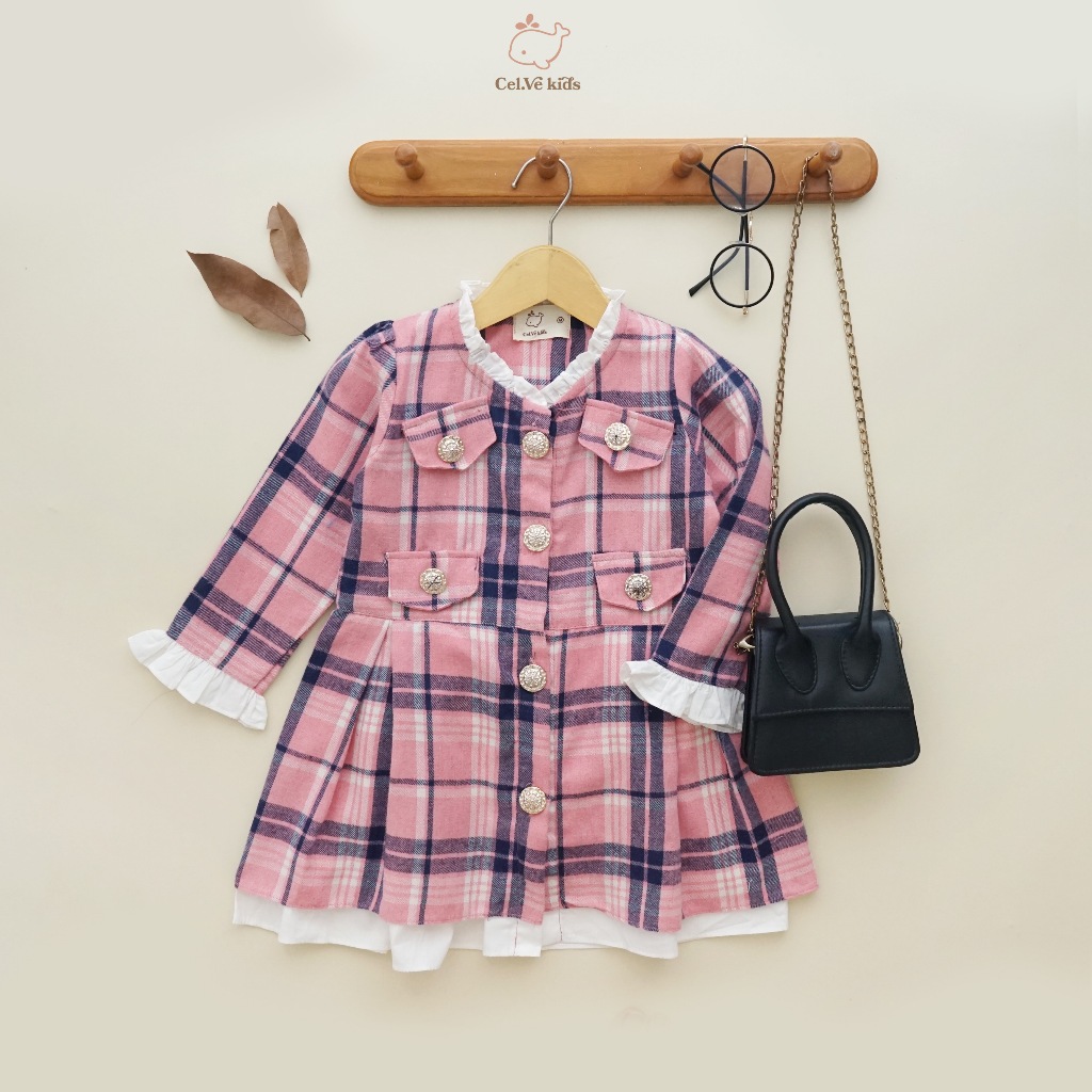 CELVEkids - Ferris Dress Baju Rok Anak Perempuan Korean style Bahan flanel usia 1-6th