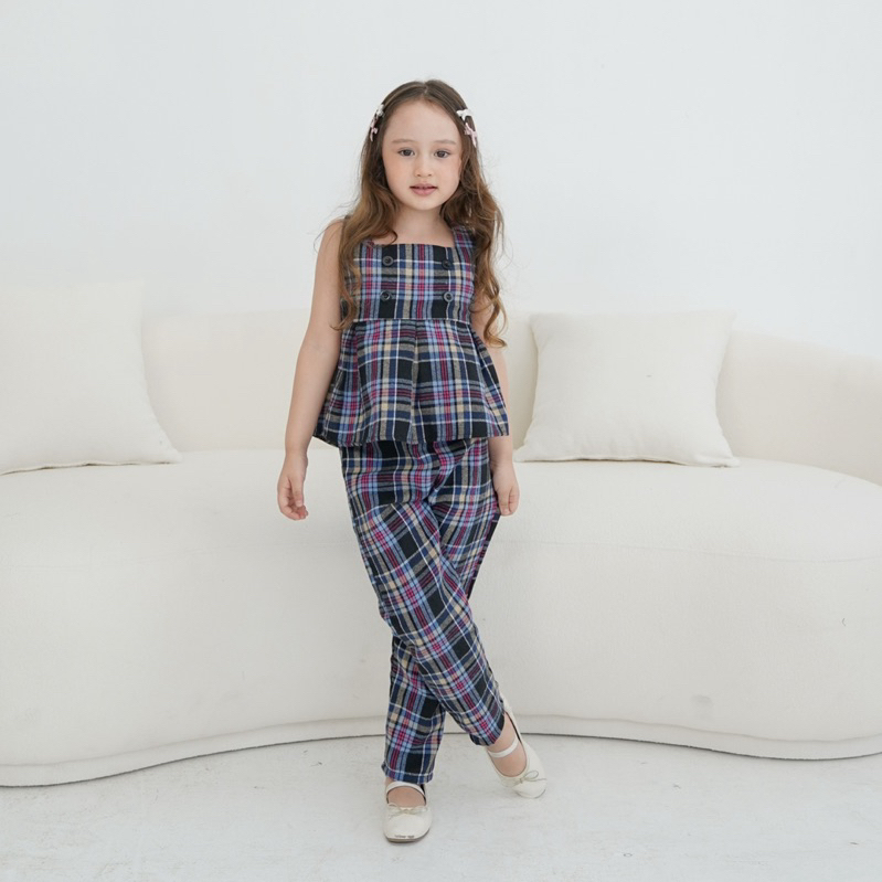 Celvekids - Stelan Molita Set Baju Celana Anak Perempuan Korean Style Flanel Usia 1-6th