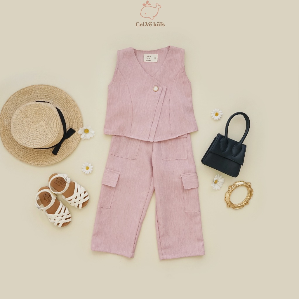 CELVEkids - Stelan Hillary Set Baju Celana Anak Perempuan Korean style semiwool usia 1-8th