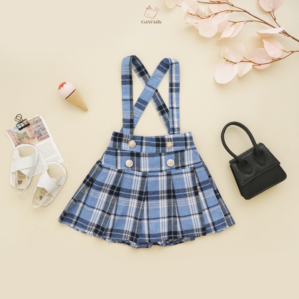 CELVEkids - Emmeline Overall skort Rok Celana ( Tanpa inner ) Anak Perempuan Korean style Bahan flanel usia 1-6th