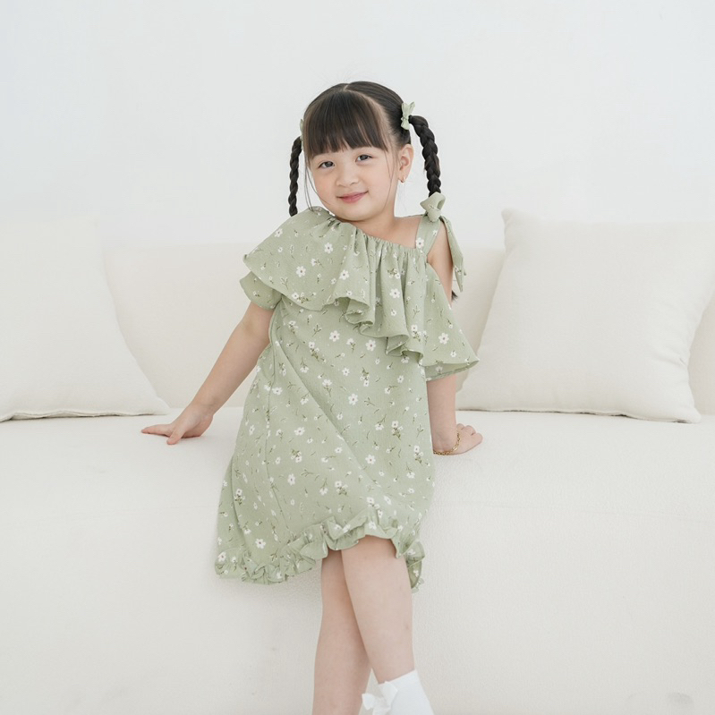 CELVEkids - Dress Jasmine rok Anak Perempuan Korean style Bahan crinkle viscose usia 1-6th+