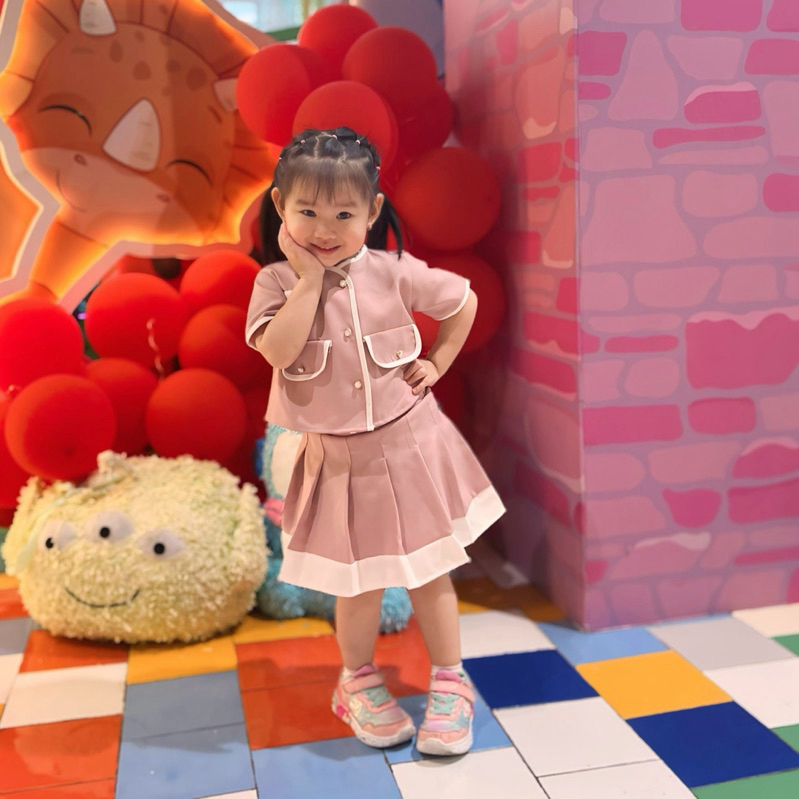 Celvekids - Stelan Elona Set Baju Rok Celana Anak Perempuan Korean Style Semiwool Usia 1-8th