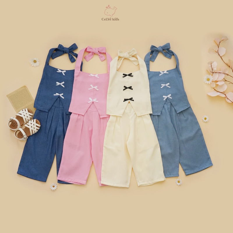 CELVEkids - Stelan DOROTHY Set Baju Celana Anak Perempuan Korean style Denim usia 1-8th