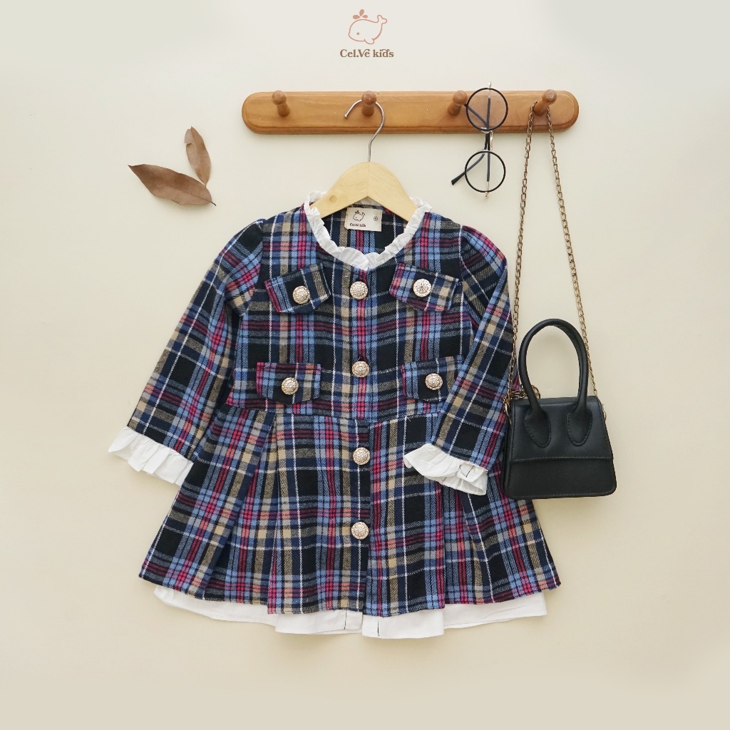 CELVEkids - Ferris Dress Baju Rok Anak Perempuan Korean style Bahan flanel usia 1-6th
