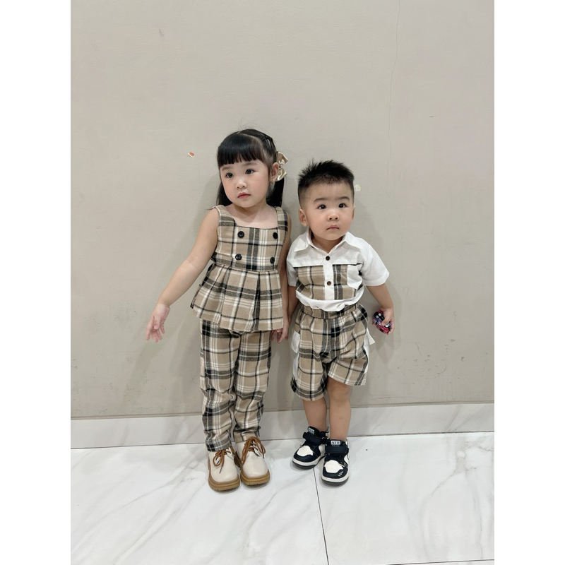Celvekids - Stelan Molita Set Baju Celana Anak Perempuan Korean Style Flanel Usia 1-6th