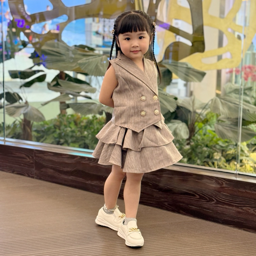 CELVEkids - Stelan Cydney Set Baju rok celana Anak Perempuan Korean style semiwool usia 1-8th