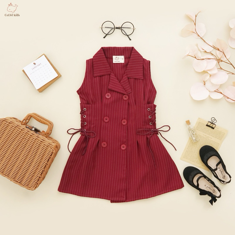 CELVEkids - Elleanor Dress Anak Perempuan Korean style semiwool usia 1-6th