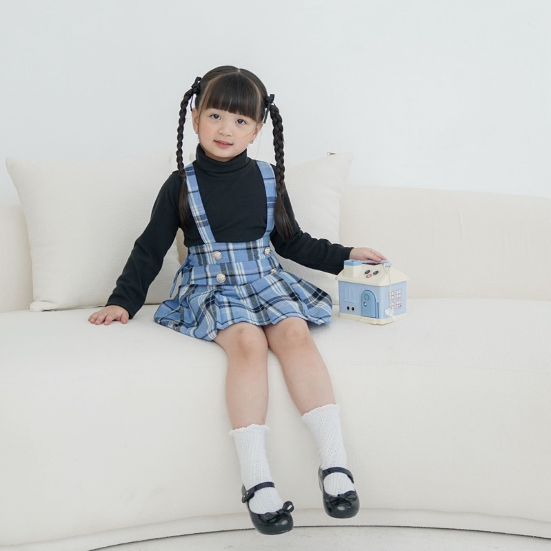 CELVEkids - Emmeline Overall skort Rok Celana ( Tanpa inner ) Anak Perempuan Korean style Bahan flanel usia 1-6th