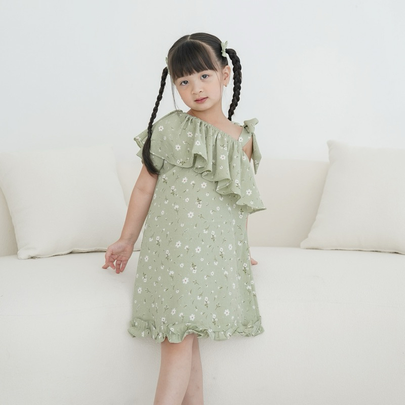 CELVEkids - Dress Jasmine rok Anak Perempuan Korean style Bahan crinkle viscose usia 1-6th+
