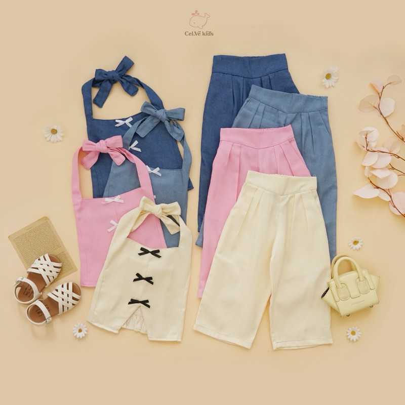 CELVEkids - Stelan DOROTHY Set Baju Celana Anak Perempuan Korean style Denim usia 1-8th