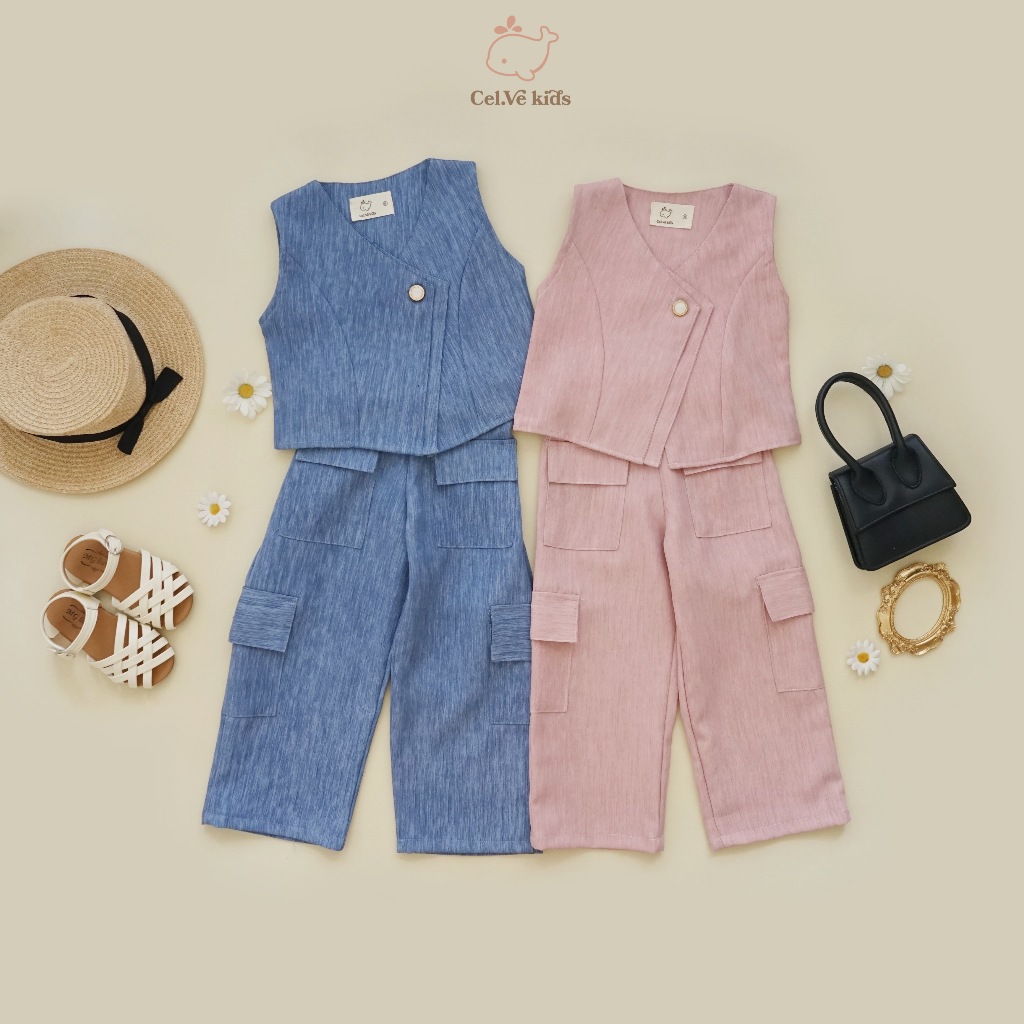CELVEkids - Stelan Hillary Set Baju Celana Anak Perempuan Korean style semiwool usia 1-8th