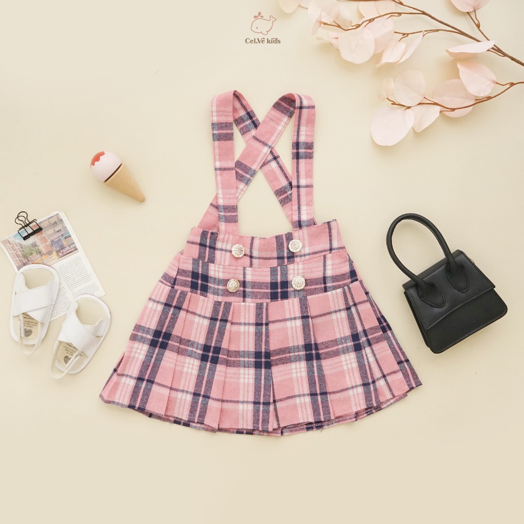 CELVEkids - Emmeline Overall skort Rok Celana ( Tanpa inner ) Anak Perempuan Korean style Bahan flanel usia 1-6th