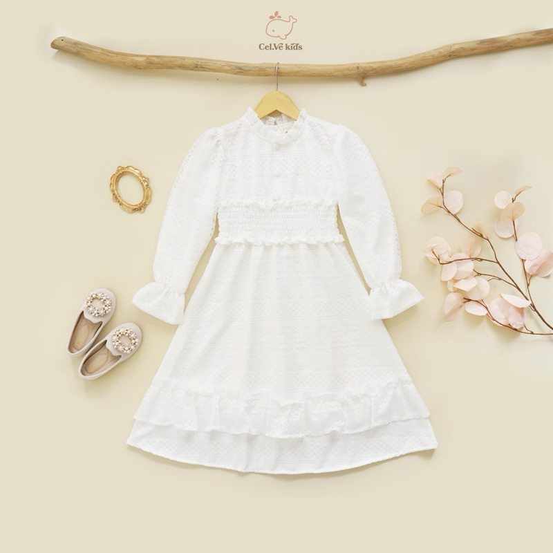 CELVEkids - SHIREEN Dress Gamis Raya Anak Perempuan Korean Style Bahan Lace Usia 1-8th
