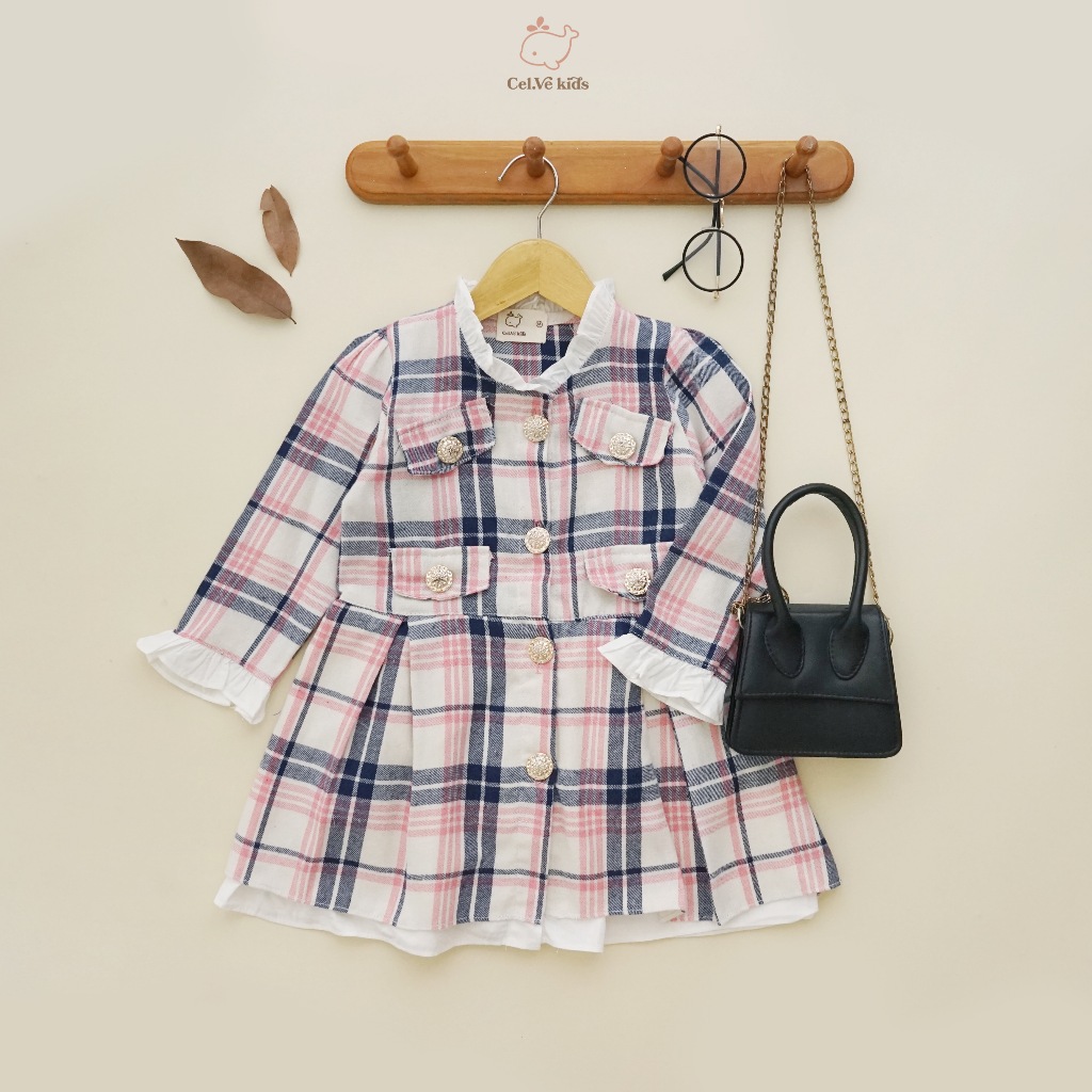 CELVEkids - Ferris Dress Baju Rok Anak Perempuan Korean style Bahan flanel usia 1-6th