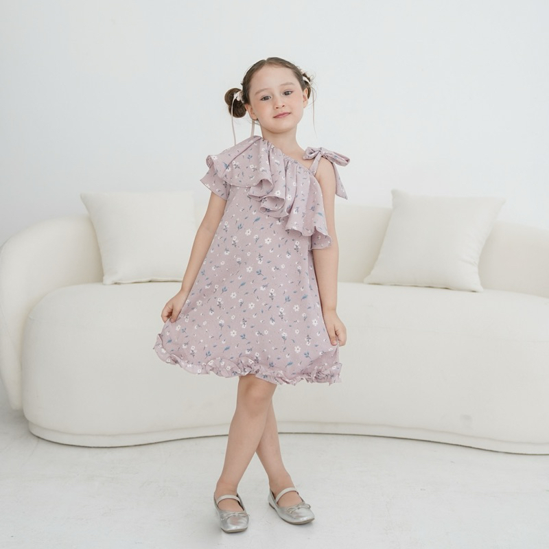 CELVEkids - Dress Jasmine rok Anak Perempuan Korean style Bahan crinkle viscose usia 1-6th+