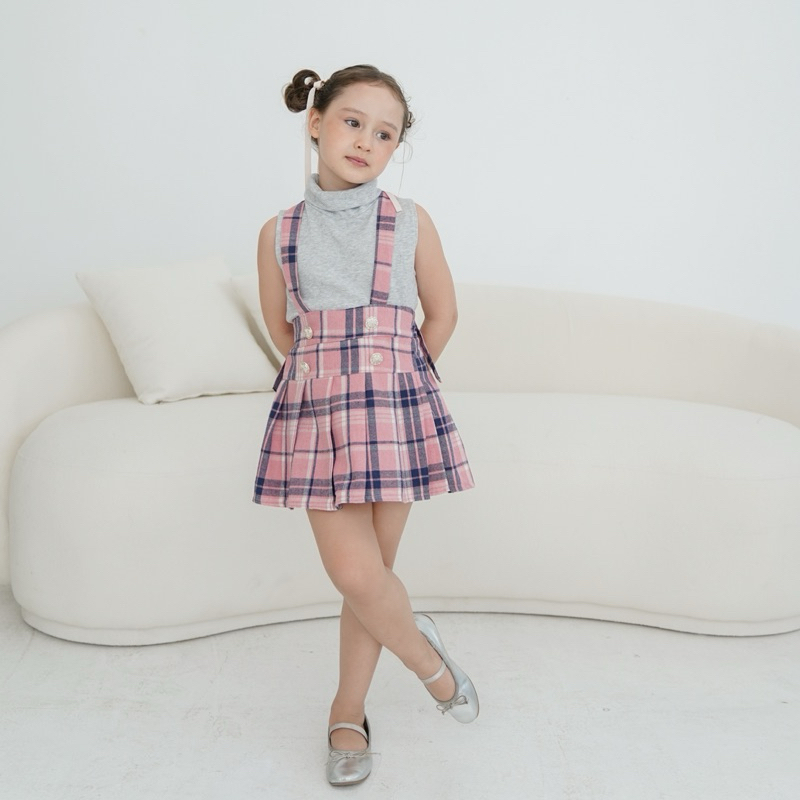 CELVEkids - Emmeline Overall skort Rok Celana ( Tanpa inner ) Anak Perempuan Korean style Bahan flanel usia 1-6th