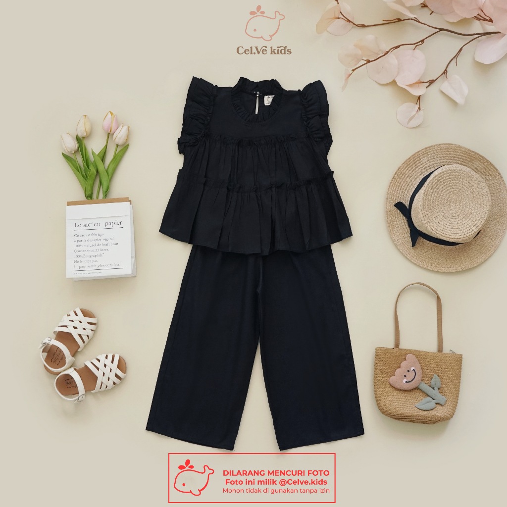 CELVEkids - Stelan Fronie Set Baju Anak Perempuan Korean style Bahan katun poplin usia 1-8th